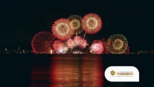 Soirée feu d'artifice catamaran