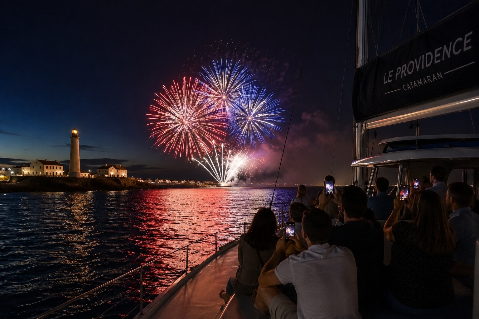 Soirée feux d'artifice en mer au Grau-du-Roi